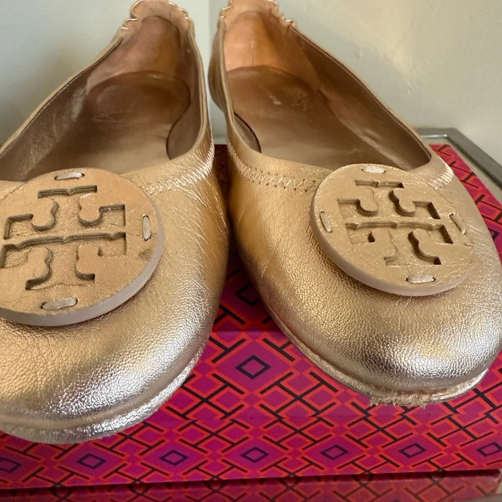 Tory Burch Minnie Travel Ballet With Leather Logo Size 9.5